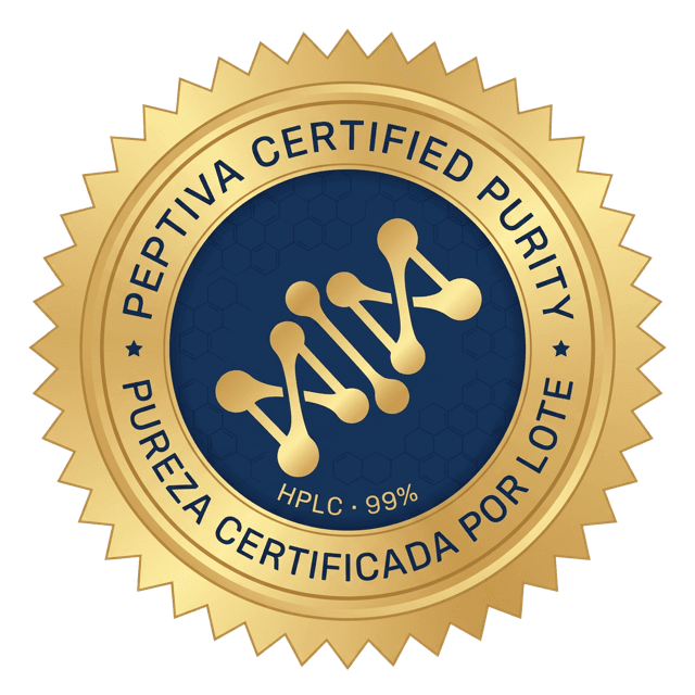 Sello Peptiva Certified Purity: pureza certificada por lote