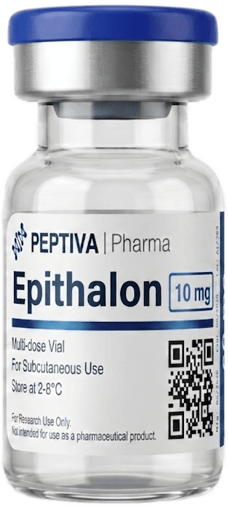 Vial de Epithalon 10 mg grado investigación, Peptiva Pharma