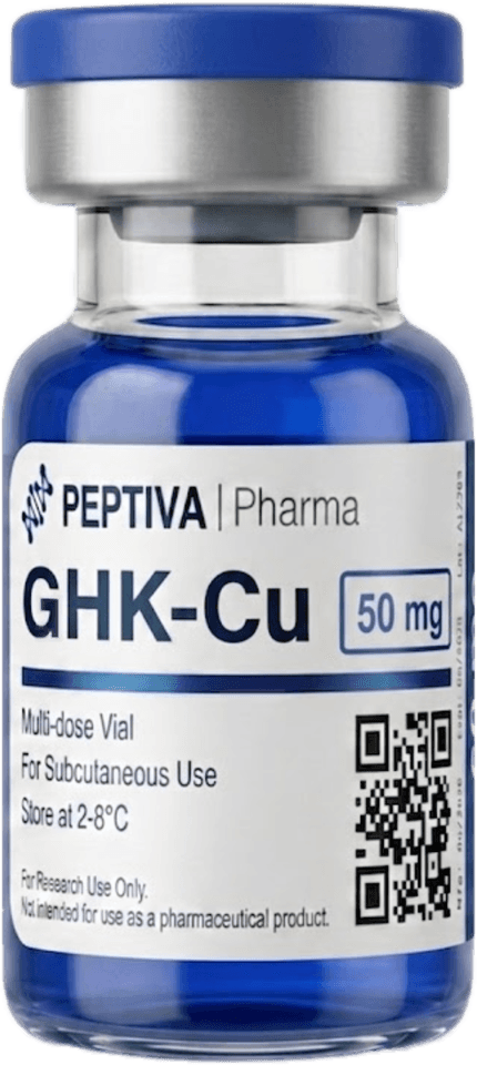 Vial de GHK-Cu 50 / 100 mg grado investigación, Peptiva Pharma