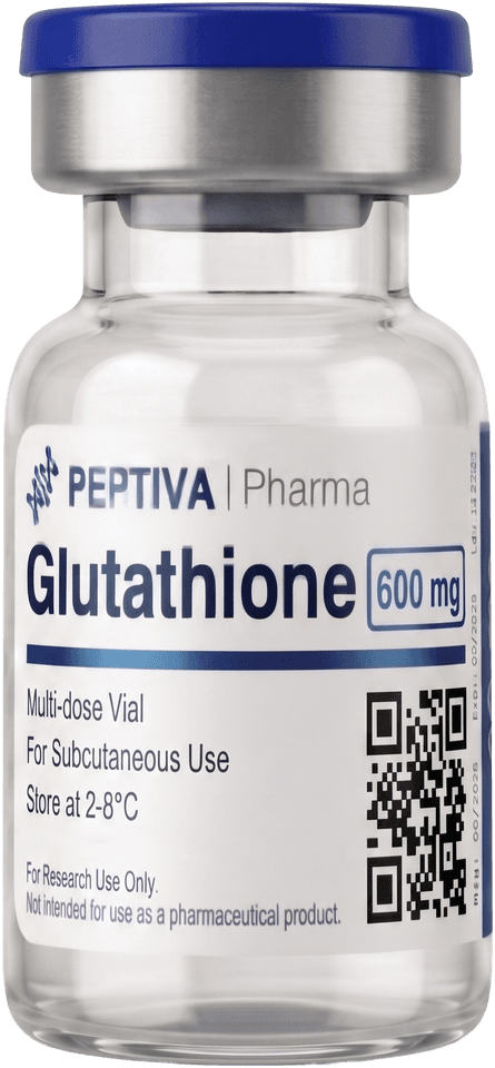 Vial de Glutathione 600 mg grado investigación, Peptiva Pharma
