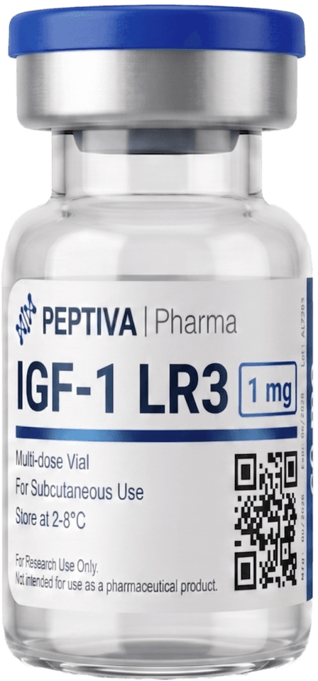 Vial de IGF-1 LR3 1 mg grado investigación, Peptiva Pharma