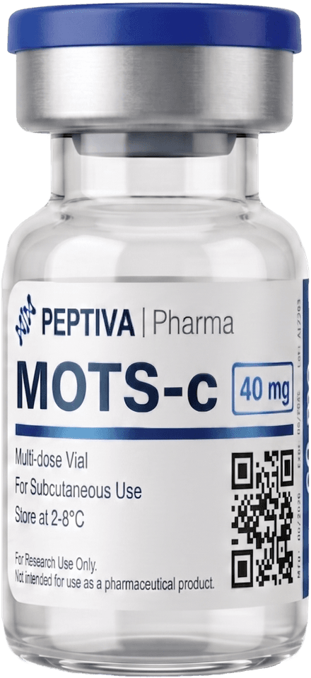 Vial de MOTS-c 40 mg grado investigación, Peptiva Pharma