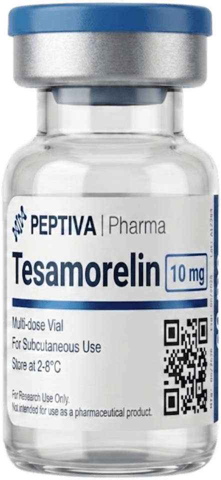 Vial de Tesamorelina 10 mg grado investigación, Peptiva Pharma