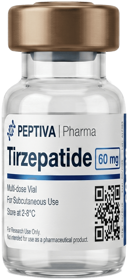Vial de Tirzepatida 60 mg grado investigación, Peptiva Pharma